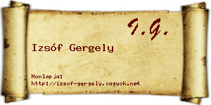 Izsóf Gergely névjegykártya